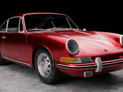 porsche 911 1970 3D Model Low-poly 3D model