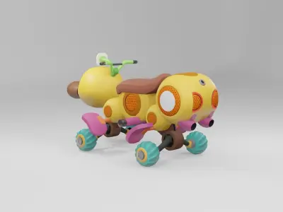 Wild Wiggler - Mario Kart 8 Deluxe 3D model Low-poly 3D model