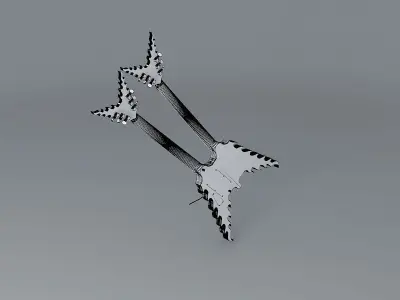 Sands Double V Flame guitar Free 3D model