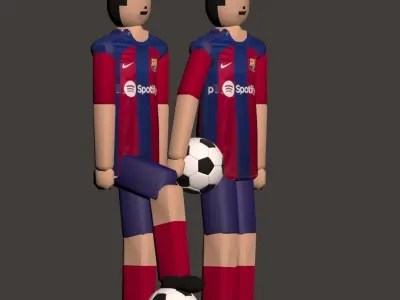 Barcelona Soccer  Football low poly 3D model