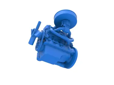 Engine of New Zealand Ministock car Scale 1 to 25 3D print model