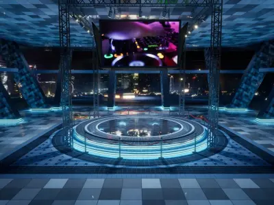 Showroom Expo Hall Low-poly 3D model