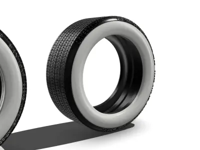 COKER Wide White Tires 2pce Detailed x2 Sizes 3D print model