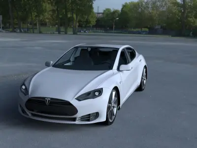 Tesla Model S with chassis interior HDRI 3D model