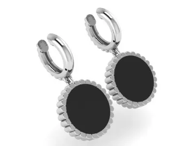 Circle Milgrain Earring 2801 3D print model