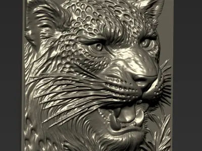 Leopard Head A67 3D print model
