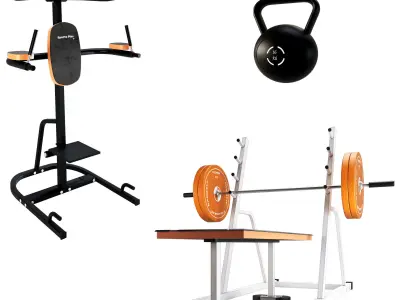 Gym Equipment Low-poly 3D model