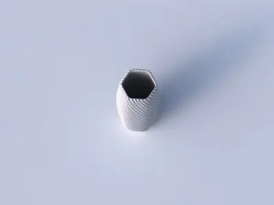 Vase hexagon with bent extruded lines 2 3D print model