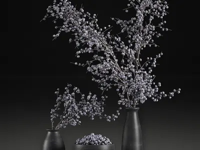 Decorative bouquet blueberry tree in Pots for the interior 547 3D model