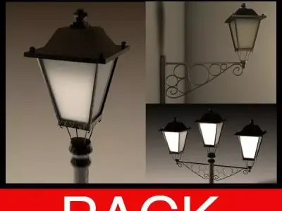 Streetlight PACK Low-poly 3D model