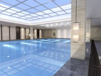 interior swimming pool03 Low-poly 3D model