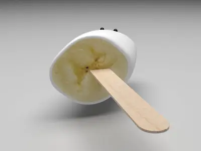 Ghost Banana Cake Pop 3D model