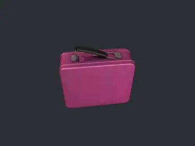 Pink Tin Lunchbox Low-poly 3D model