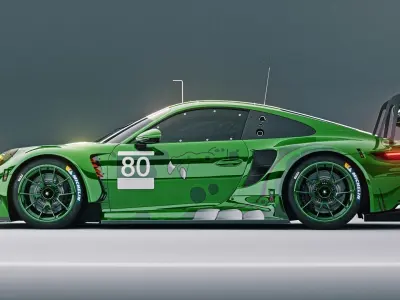 porsche 911 992 gt3 r Low-poly 3D model