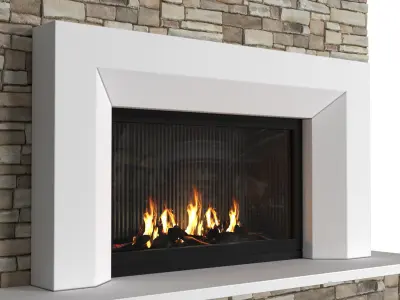 Fireplace stone modern ArtDeco 3D model