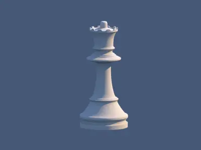 Queen Chess Piece Low-poly 3D model