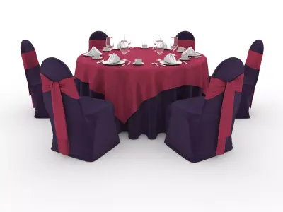 Banquet Table and Chair 65 3D model