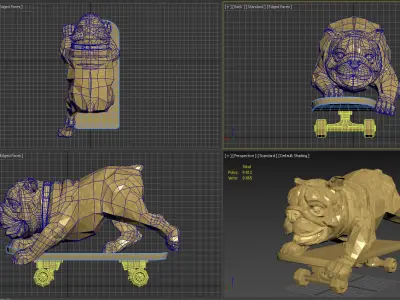 Skating dog 3D model