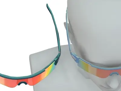 Cartoon High Poly Subdivision Sport Glasses Low-poly 3D model