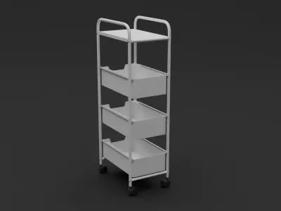 Trolley Storage Rack Low-poly 3D model