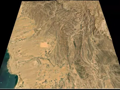 FREE Mecca and the Red Sea coast of Saudi Arabia - tile model Free 3D model