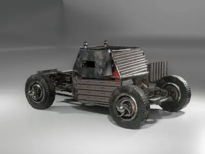Apocalyptic buggy Low-poly 3D model
