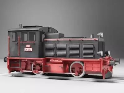 LDM-12 Diesel Shunter Locomotive Plus Boxcar Free 3D model