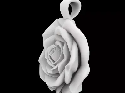 Rose Pendant Flat Back 3D Print Model 3D print model