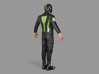 Biker boy  Low-poly 3D model