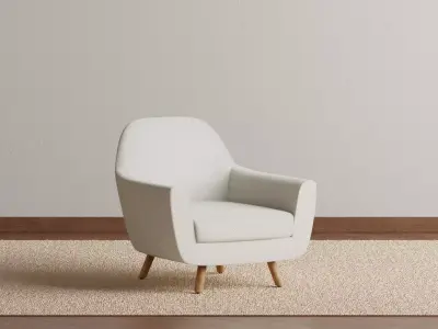 Gabriel Ivory Lounge Chair 3D model