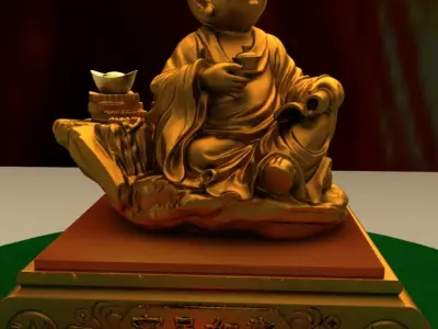 Chinese monk 3D model