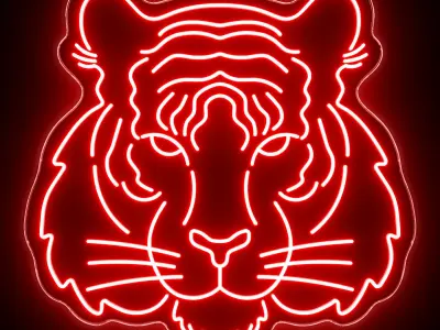 Tiger Neon Sign 3D model