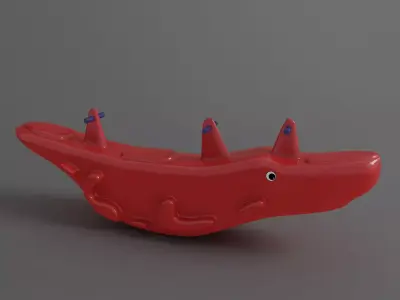Toy Red Aligator Free 3D model