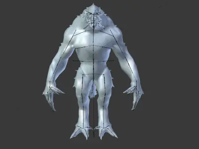 monster creature with long arms and legs 3D model