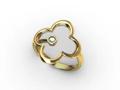 Minimal flower ring  3D print model