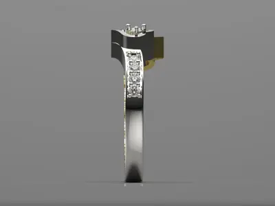 Women Yellow Gold Love Knot Ring jr00152 3D print model