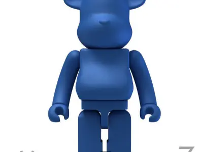 Matte Blue BearBrick 3D model