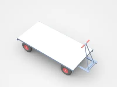 Empty Small Container Cart 3D model