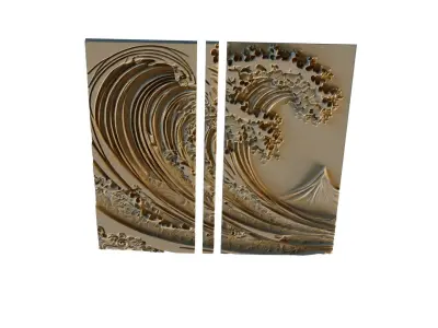 mural decor set wall panel 33 3D model