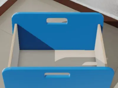 BacUp1Box Blue Low-poly 3D model