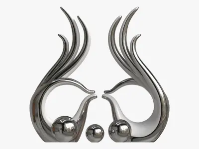 Abstract Hands Ceramic Figurine Set 3D model