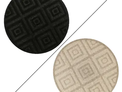Round Rug Set 127 3D model