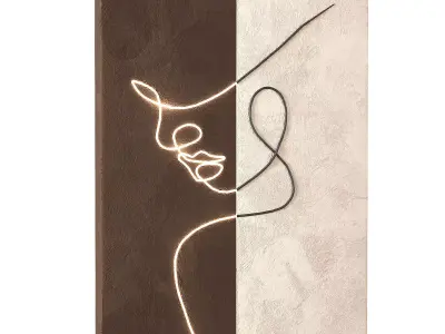 Wall Art Abstract Face Line LED Light Low-poly 3D model