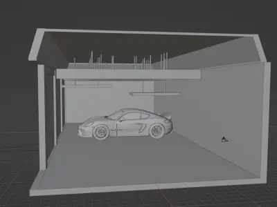 Porsche in a room 3D model