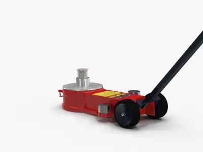 Floor Jack Red Low-poly 3D model
