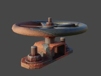 Spindle Gate Valve - Rusty and Basic Version 3D Model Collection