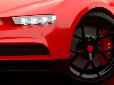 Bugatti Chiron Sport 2021 Red 3D model