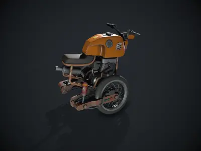 Crazy Bike Low-poly 3D model