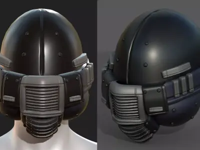 Helmet plastic mask protection Low-poly 3D model