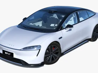 2024 Huawei HIMA Luxeed S7 RS with interior Low-poly 3D model